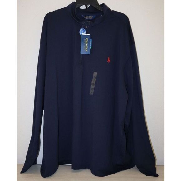 Polo Ralph Lauren Men's Sz 3XB Navy Long Sleeve 1/4 Zip Pullover Golf Shirt $148 - Picture 1 of 9